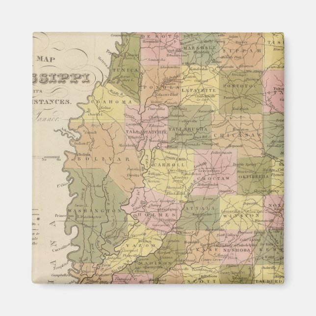 Imã Novo Mapa Do Mississippi (Frente)