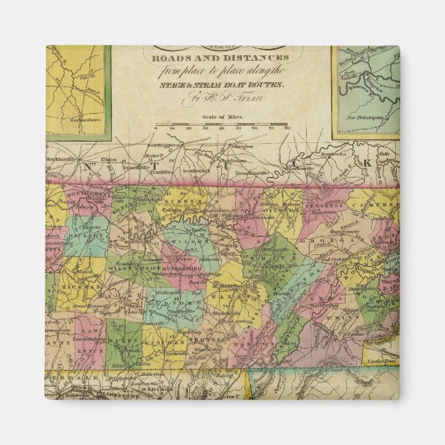 Imã Novo Mapa Do Tennessee 2 (Frente)