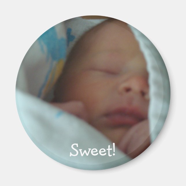 Imã Novos bebês personalizados em cobertor (Frente)