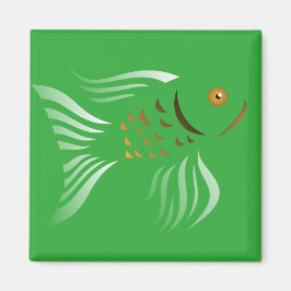 Imã Nowruz Goldfish Vetor Graphics - Fundo Verde