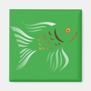 Imã Nowruz Goldfish Vetor Graphics - Fundo Verde