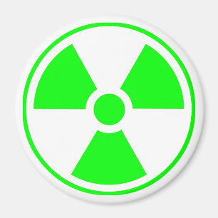 Imã Nuclear Radioactive Radiation Symbol in green