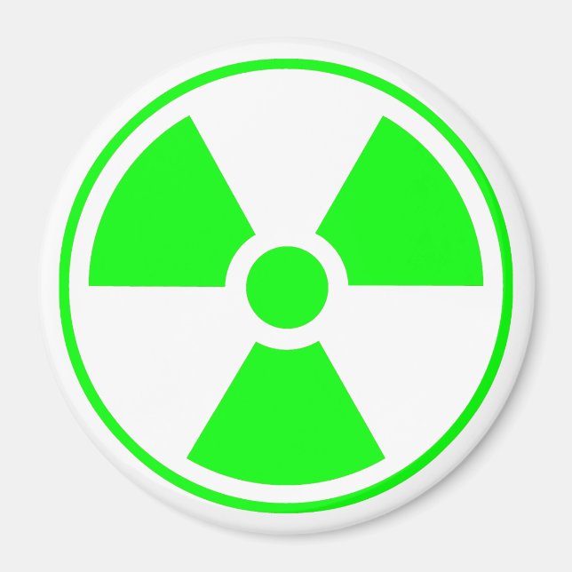 Imã Nuclear Radioactive Radiation Symbol in green (Frente)