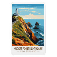 Nugget Point Lighthouse Nova Zelândia Viagem Vinta