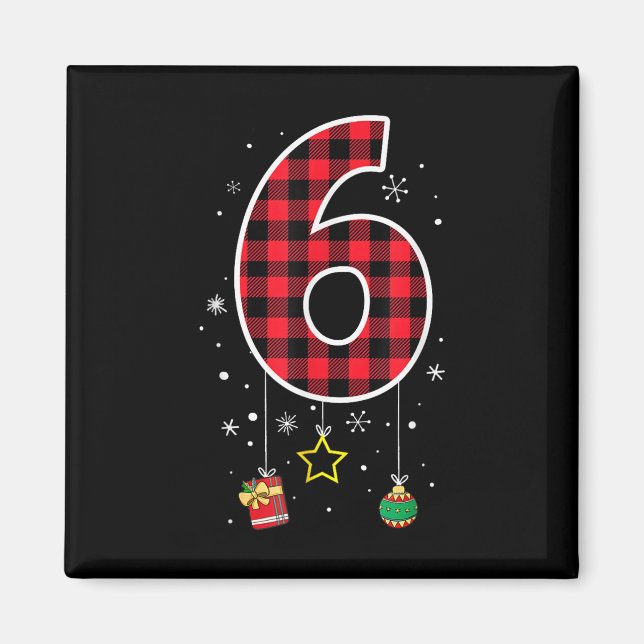 Imã Number 6 Funny Meme Saying 6 7 Six Seven Christmas (Frente)