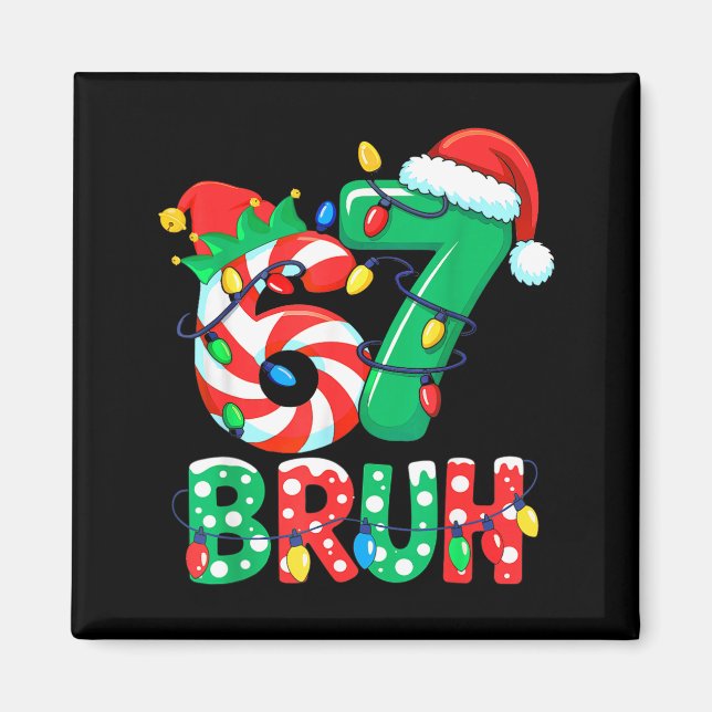 Imã Number 7 Funny Meme Saying 6 7 Six Seven Christmas (Frente)