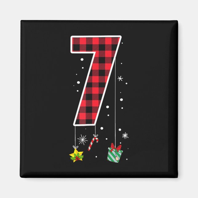 Imã Number 7 Funny Meme Saying 6 7 Six Seven Christmas (Frente)