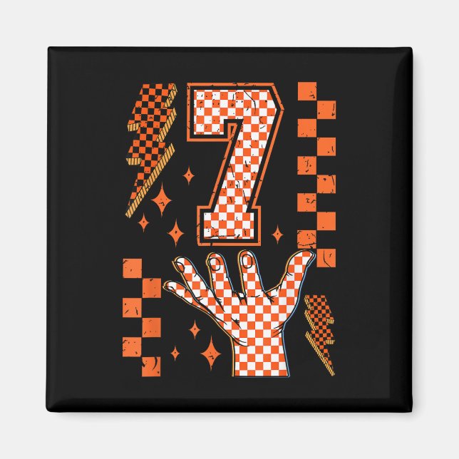 Imã Number 7 Matching 67 Meme Checkered Halloween Cost (Frente)