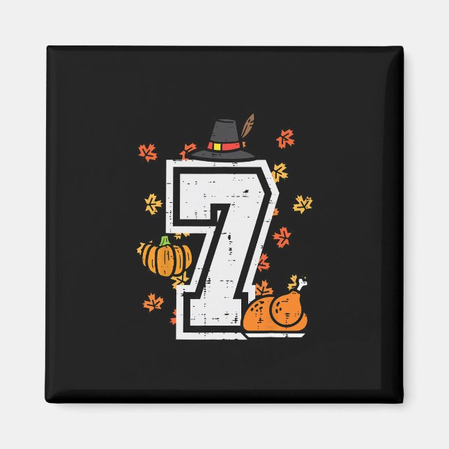 Imã Number 7 Thanksgiving 6 7 Matching 67 Meme Men Wom (Frente)