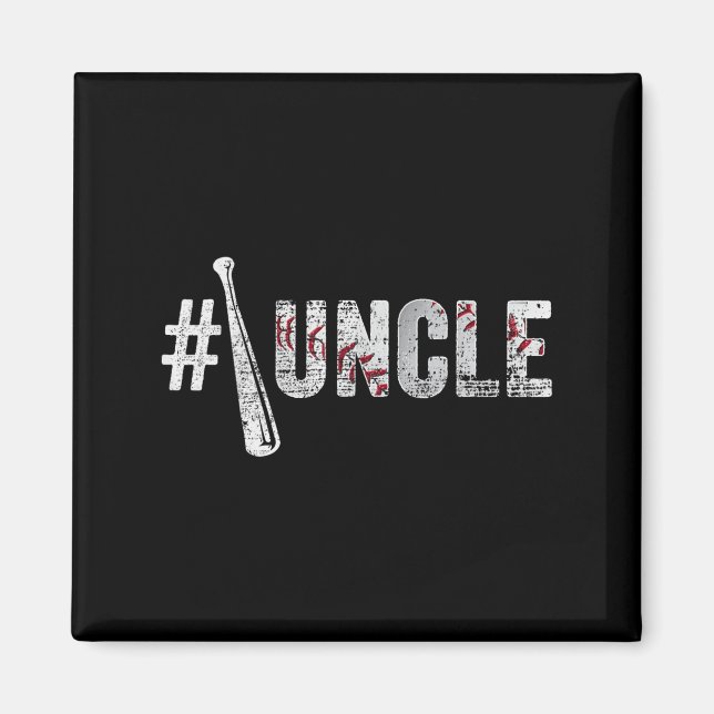 Imã Number One Baseball Uncle Fathers Day Funny Baseba (Frente)