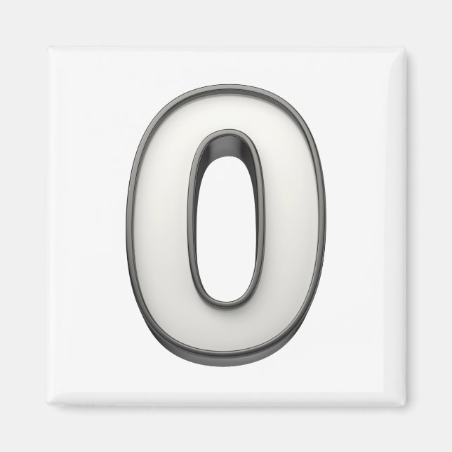 Imã Número 0, ilustração 3D (Frente)