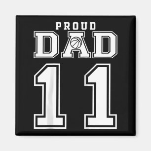 Imã Número 11 Personalizado Orgulhoso Pai de Basquete