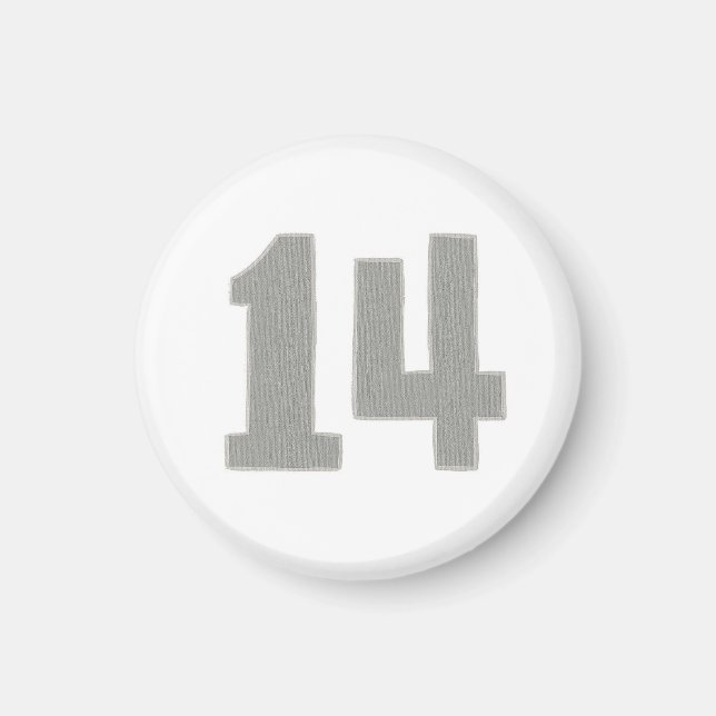 Imã Número 14 íman em prata e cinzas (Frente)
