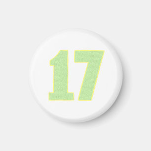 Imã Número 17 ímã em verde limão e amarelo