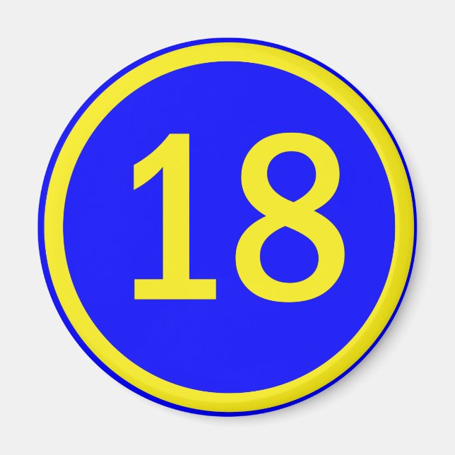 Imã número 18 em um círculo (Frente)