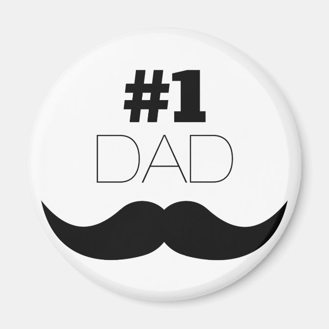 Imã Número 1 - bigode preto Pai - Número um (Frente)