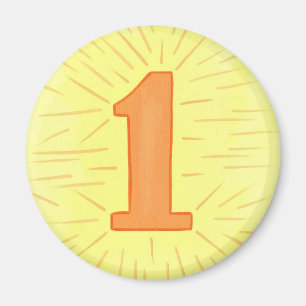 Imã Número 1 em laranja e amarelo