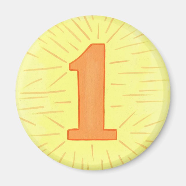 Imã Número 1 em laranja e amarelo (Frente)