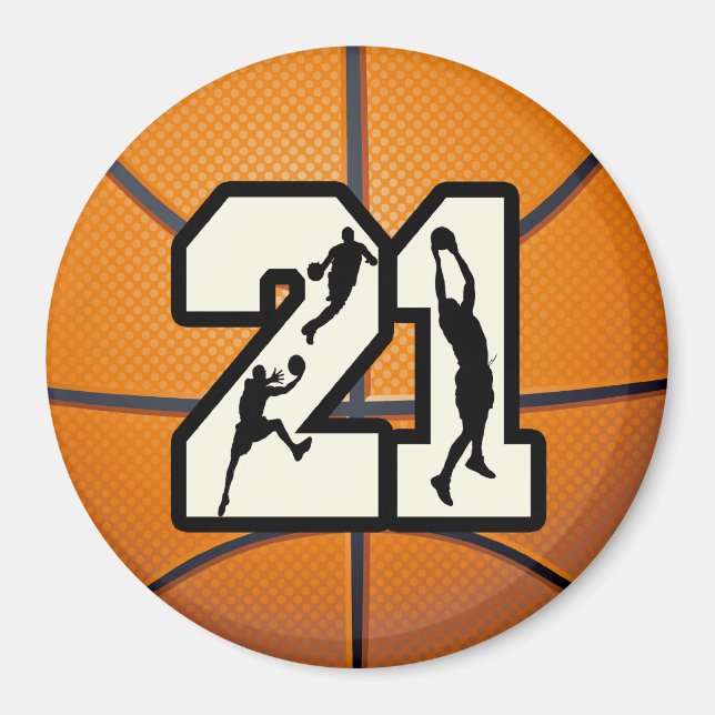 Imã Número 21 de basquete (Frente)