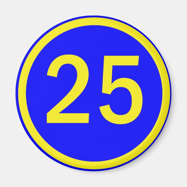 Imã número 25 em um círculo (Frente)