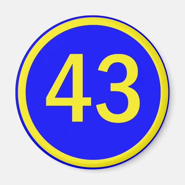 Imã número, 43, em um círculo (Frente)
