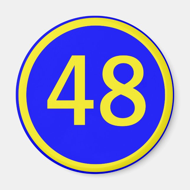Imã número, 48, em um círculo (Frente)