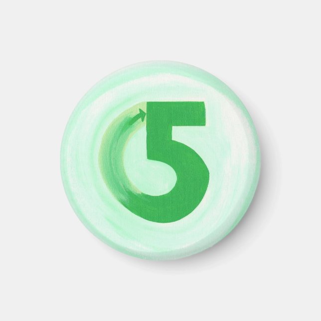 Imã Número 5 ímã com verde (Frente)