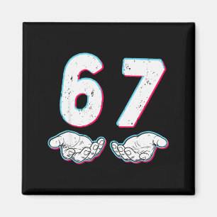 Imã Número 67 Correspondente Seis Sete 6 7 Meme 6-7 Di