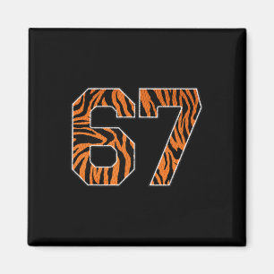 Imã Número 67 em laranja estampa de tigre Fanwear Espo