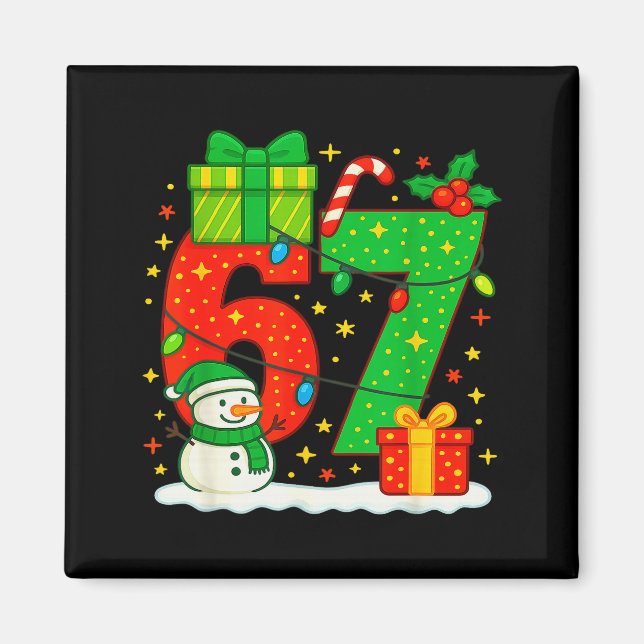 Imã Número 67 Meme Casal de Natal Correspondente 67 Se (Frente)