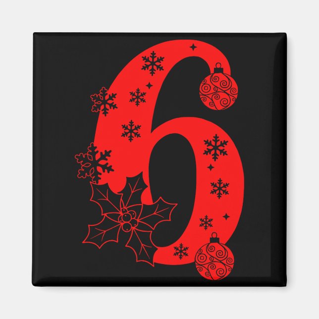 Imã Número 6 Dito de Meme Engraçado 67 Seis Sete Natal (Frente)