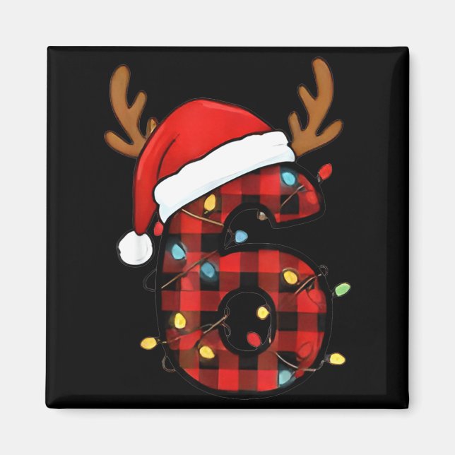 Imã Número 6 Fantasia de Natal do Meme 67 Corresponden (Frente)
