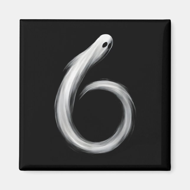 Imã Número 6 Fantasma Divertido Seis Sete 67 Meme de H (Frente)