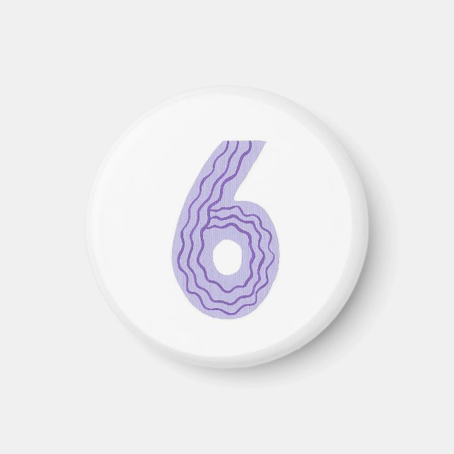 Imã Número 6 ímã com lavanda e roxo (Frente)