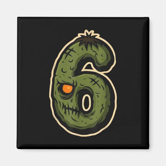 Imã Número 6 Monstro 67 Meme Casal Combinando Hallowee (Frente)