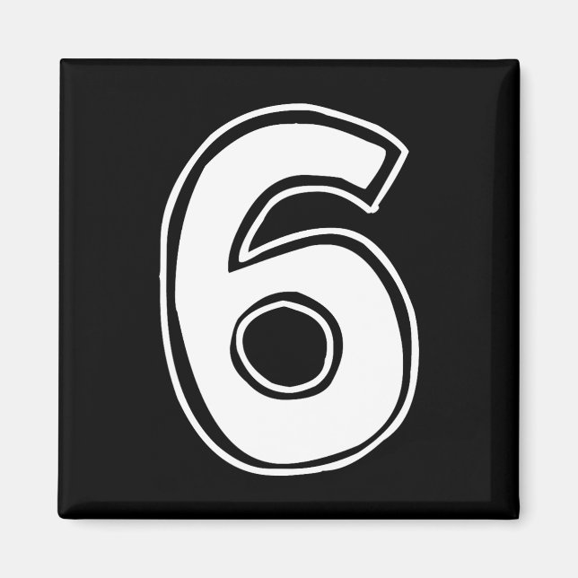 Imã Número 6 Seis Sete 6 7 Meme 67 Divertido Aniversár (Frente)