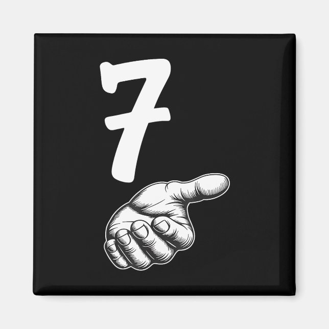 Imã Número 7 Duo Correspondente 67 Meme Geração Alpha  (Frente)
