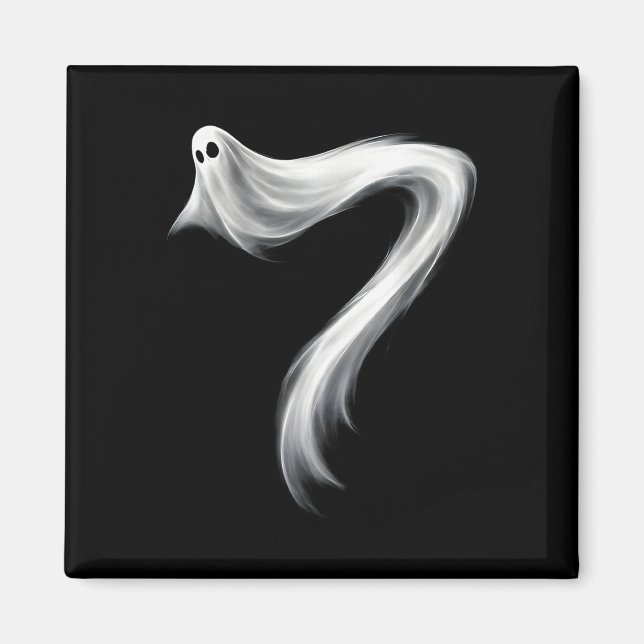 Imã Número 7 Fantasma Divertido Seis Sete 67 Halloween (Frente)