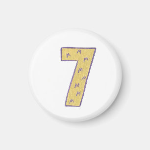 Imã Número 7 ímã com ouro e roxo