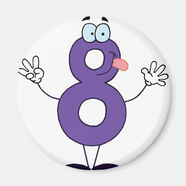 Imã Número 8 feliz (Frente)