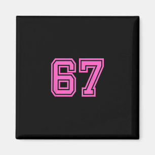 Imã Número da Equipe Esportiva Retro Rosa #67 