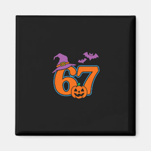 Imã Número de Halloween 67 Ts Abóbora Bruxa Chapéu