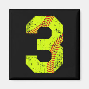 Imã Número de Jersey Vintage Softball 3