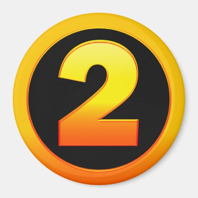 Imã Número Dourado 2 (Frente)