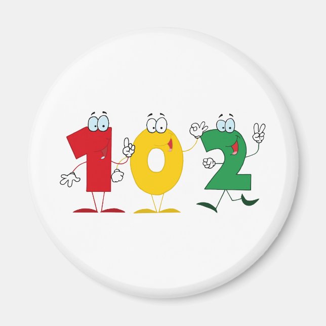 Imã Número Feliz 102 (Frente)