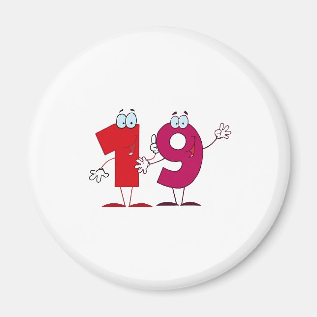 Imã Número Feliz 19 (Frente)
