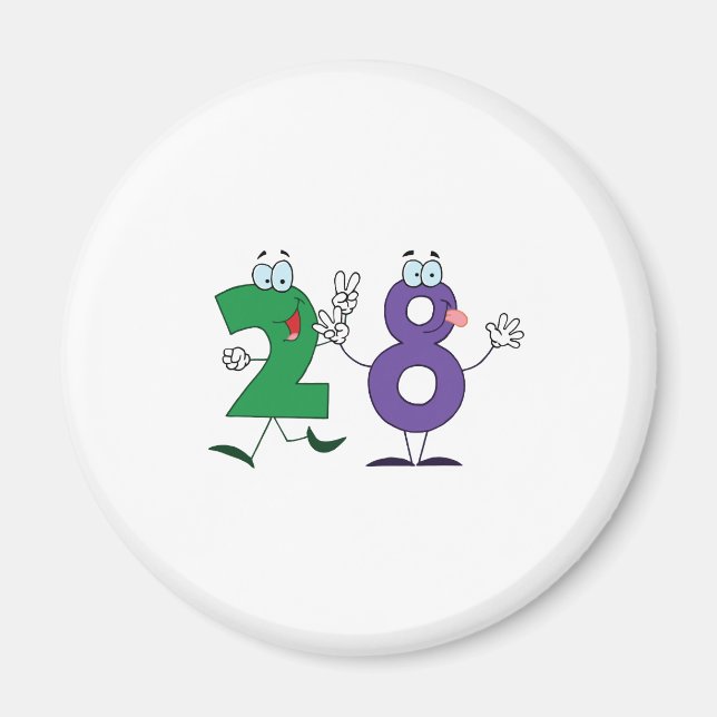 Imã Número Feliz 28 (Frente)