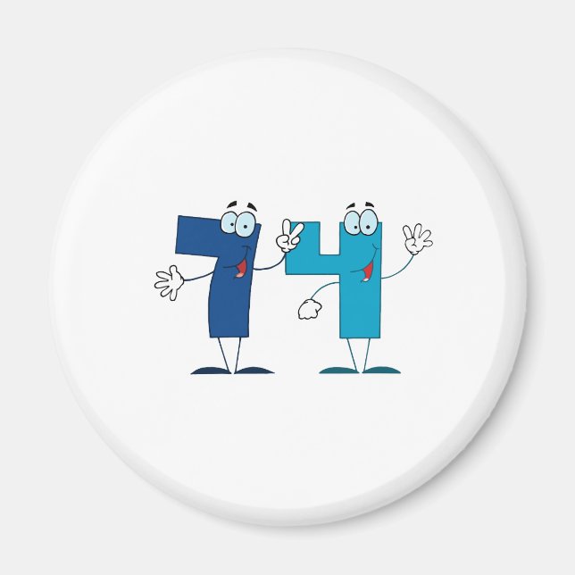 Imã Número Feliz 74 (Frente)