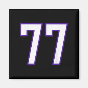 Imã Número Uniforme Do Jogador Jersey 77, Branco E Rox