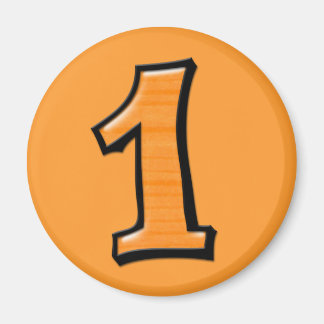 Imã Números de bobo 1 Magnet laranja